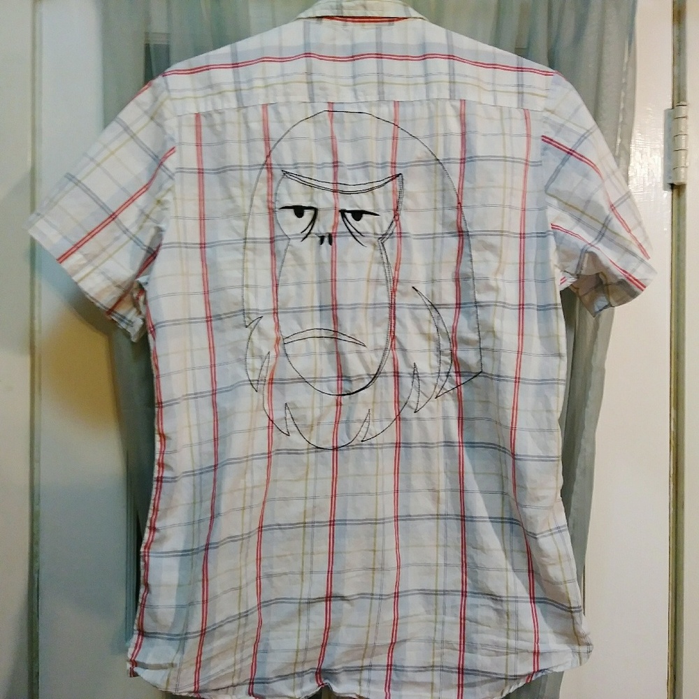 POLLUTED button down Men's gorilla 🦍 shirt